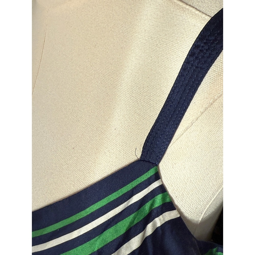 Guess Jeans Dress Womens Size 13 Blue Green White Stripe Sleeveless V Neck Silk - Picture 10 of 11
